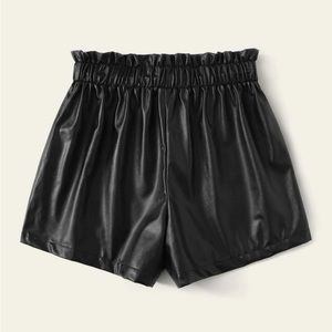 Faux leather shorts